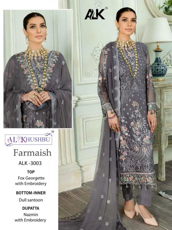 Alk Khushbu Farmaish Embroidery Kurti With Top Bottom Dupatta 